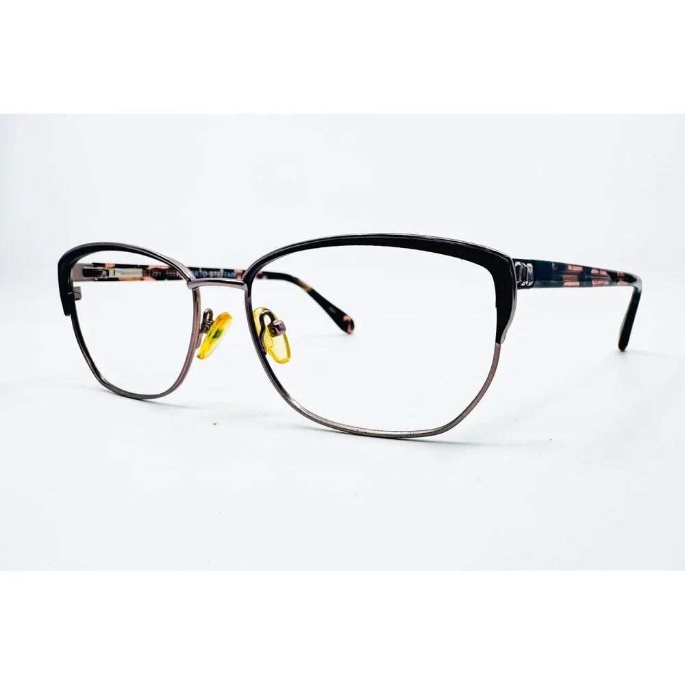 Roberto Steffani Eyeglass Frames Womens Black Pink RS-163 Cat Eye 56-15-140